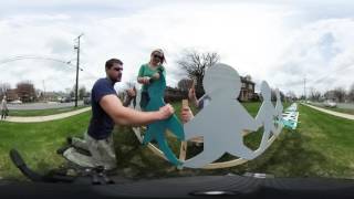 360 video: Sexual assault awareness month lawn display