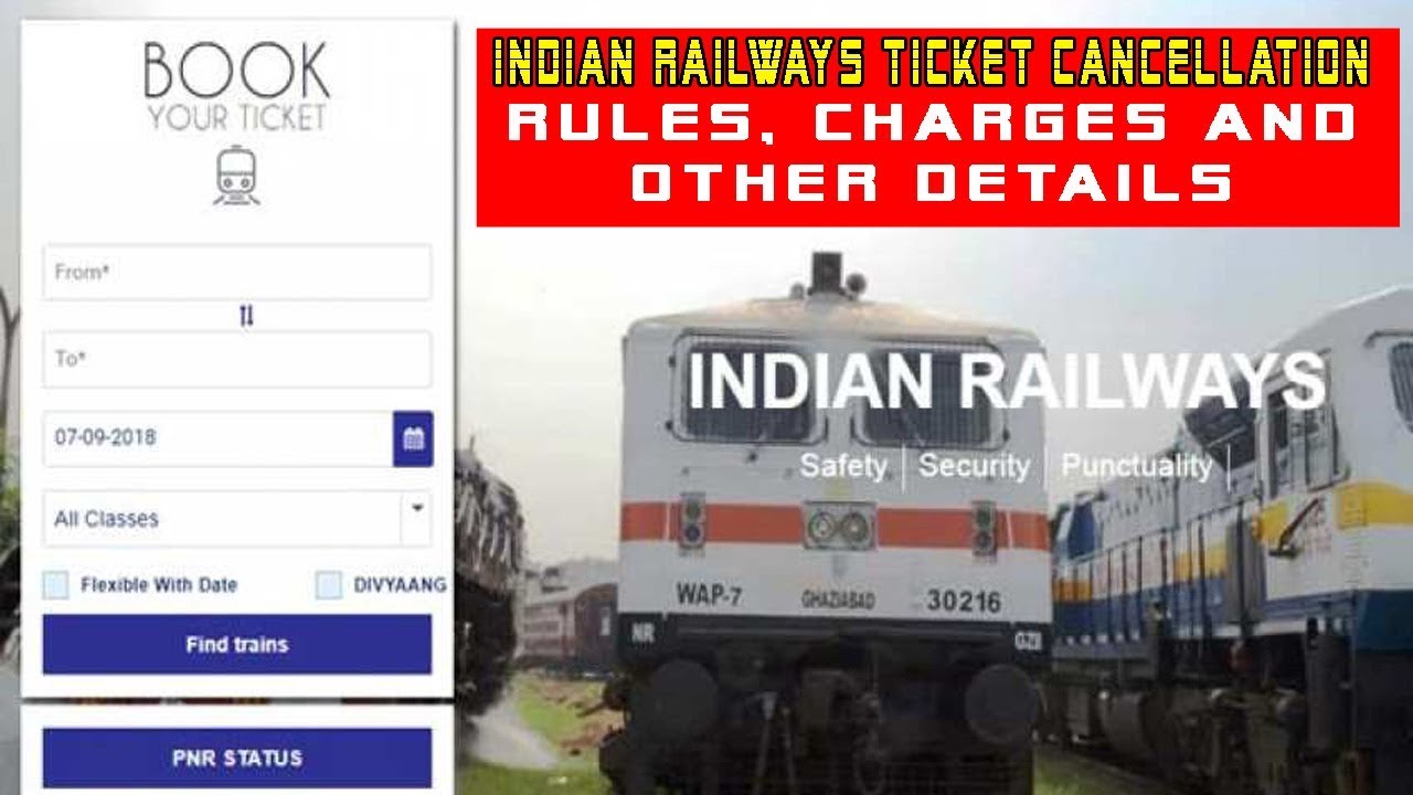 Indian Railways Ticket Cancellation Rules, Charges And