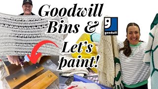 Thrift with us at the Goodwill Bins  Thrifting for Resell and Lets Paint a thrifted Dresser!