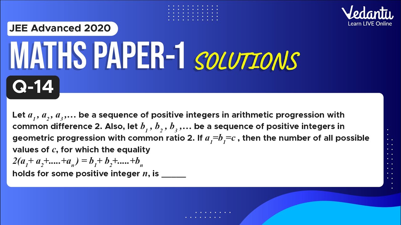 JEE Advanced 2020 Maths Solutions - Paper 1 (Q14) | IIT JEE Maths | JEE ...