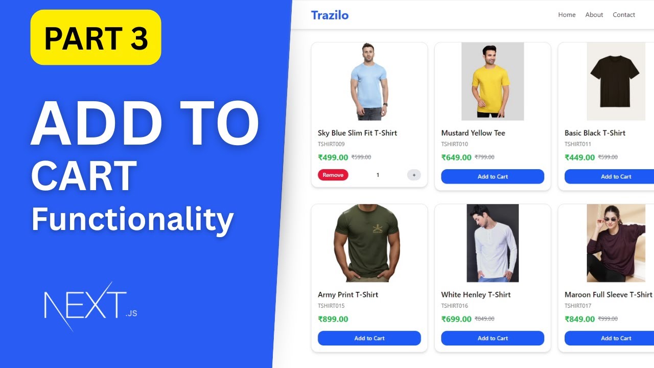 Next.js 15 Shopping Cart (Part 3) | Add to Cart Functionality Explained ...
