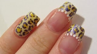 gel nail leopard yellow using pens banana tutorial