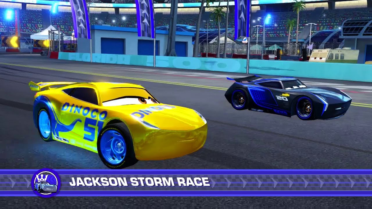 Cars 3: Driven to Win (PS4) Gameplay - Cruz Ramirez vs. Jackson Storm