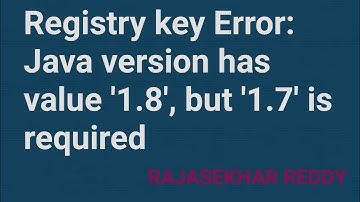 Registry key Error: Java version has value 