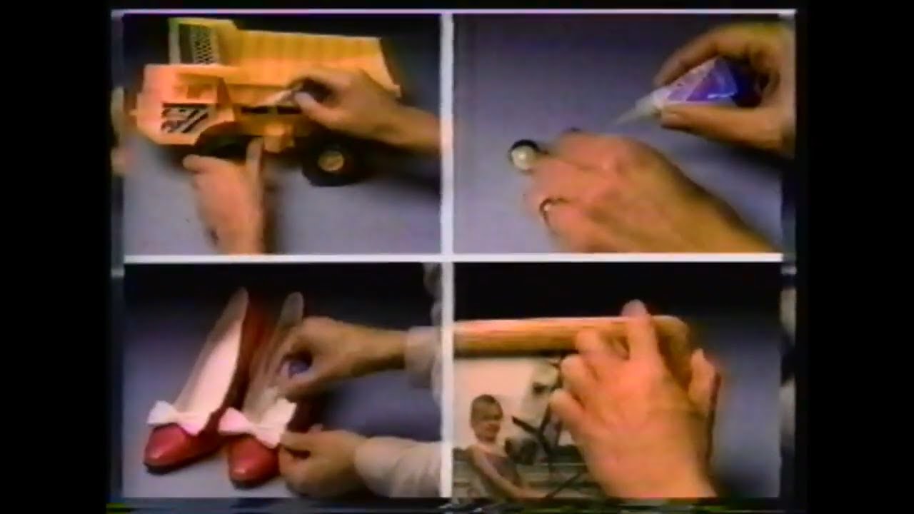 1987 Super Glue Quick Gel Retro TV Commercial Ad
