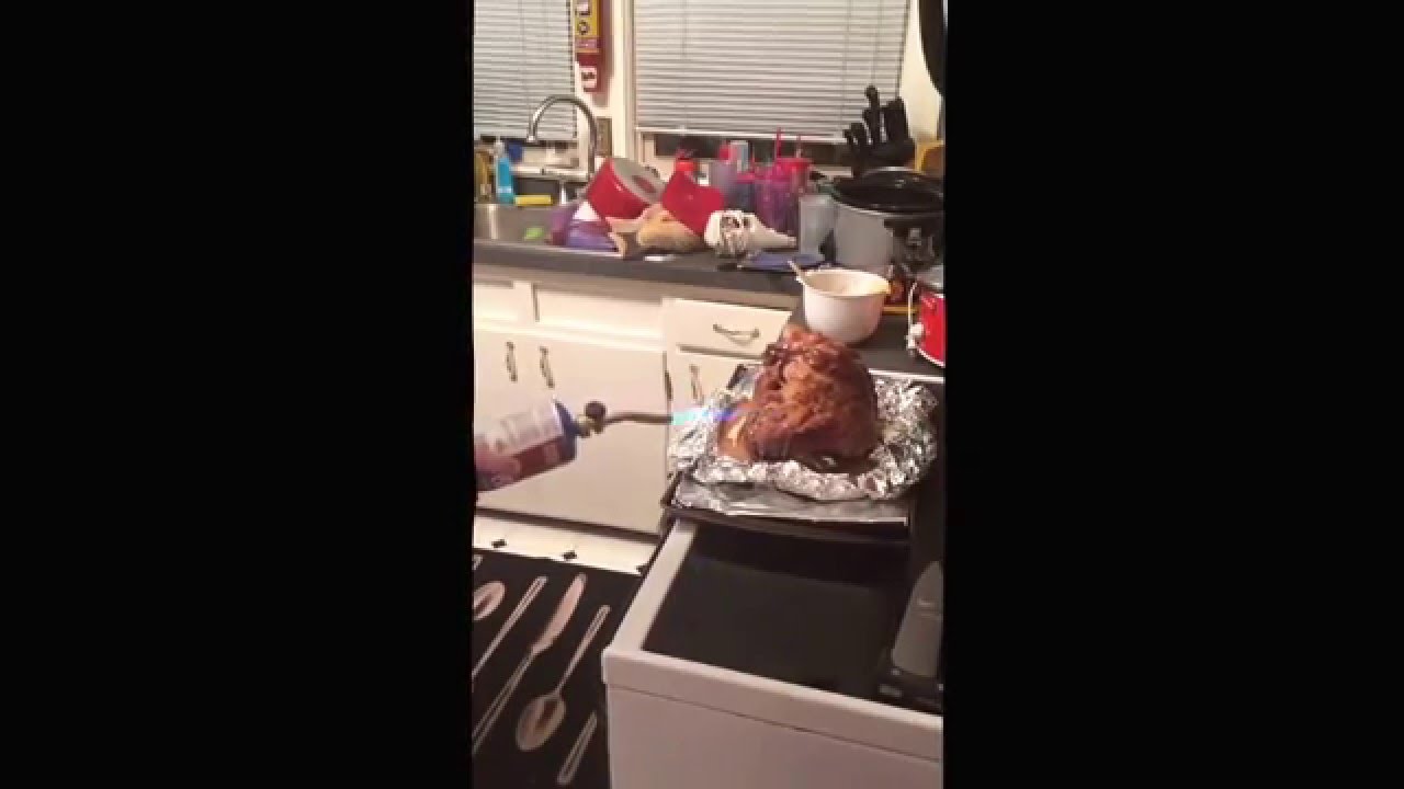 Our first homemade honey baked ham YouTube