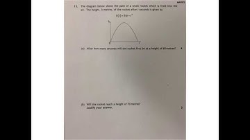Quadratic Nat 5 Maths 2014 P 1 Q13 A