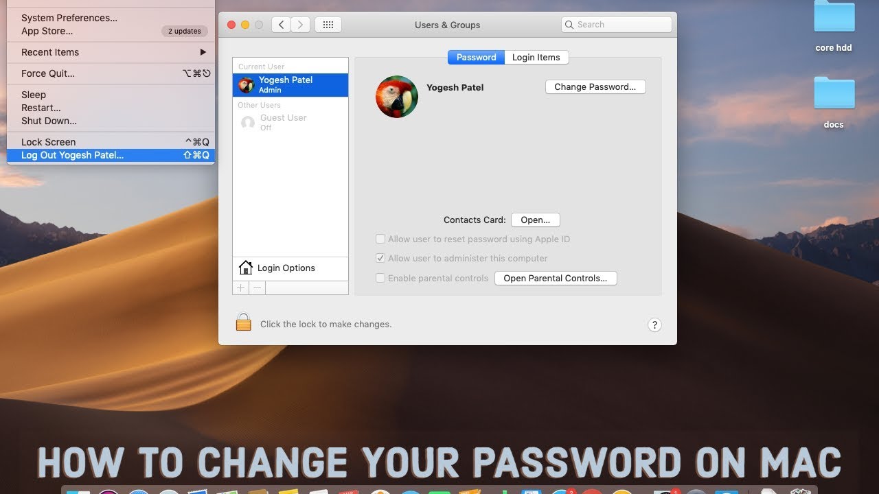 How To Change Your Password On Mac YouTube