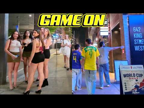 World Cup Nightlife? A Balmy 11pm Walk Through Toronto's King St W & Portland St Clubbing District