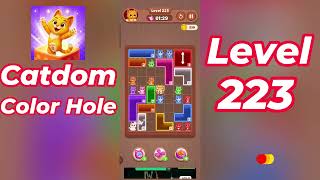 Catdom Color Hole Level 223 Walkthrough 🐱🟣 | Relaxing Color Puzzle Game | Go Answer
