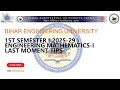 BEU Patna l 1st Semester Engineering Mathematics I Last Moment Tips l 2025-29 Batch l #beu