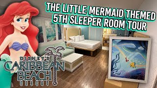 NEW The Little Mermaid 5th Sleeper Hotel Room Tour  Disney’s Caribbean Beach Resort, Disney World