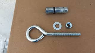 How to install an expander (expansive) anchor with an eyebolt.