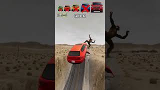 Big & Small Cars vs Giant Monkey Punch & Kick #beamngdrive #Game #drive
