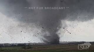 04-26-2024 Lincoln, Nebraska - Tornado Crossing i-80 - Close Range - Debris Lofted