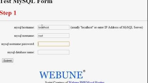 Simple Php Mysql Connection Test Script