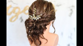 Romantic cascade, low bun