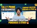 Tally Prime Tutorial for Beginners 🔥 | Company Creation, Purchase Voucher & Stock Item Entry
