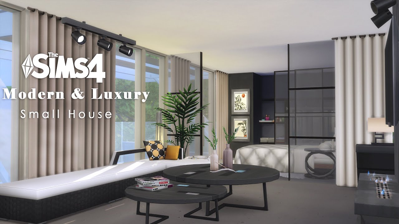 Modern & Luxury Small House | Stop Motion build | The Sims 4 | NO CC ...