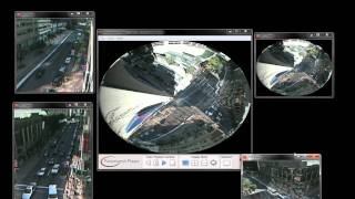 360° Surveillance Video with Panomorph Player - City Intersection