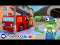 Geckos garage songs  5 little firetrucks song  nursery rhymes  kids songs  vehicle song