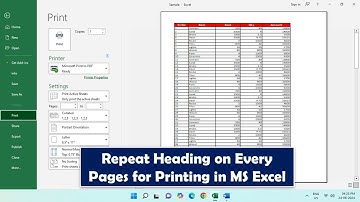 How to Repeat Heading on Every Pages for Printing in MS Excel