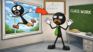 Escaping with stickman from school | GONE WRONG