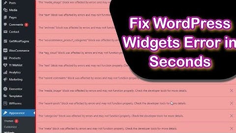 How to Fix Wordpress Widgets Error or WooCommerce Side Column Footer