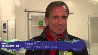 Pirates of the Snow en Team Fieten Olie op de veerpont in Puttgarden