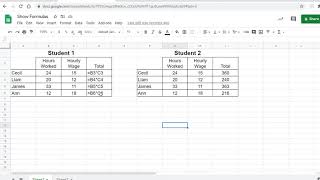 Show Formulas in Google Sheets