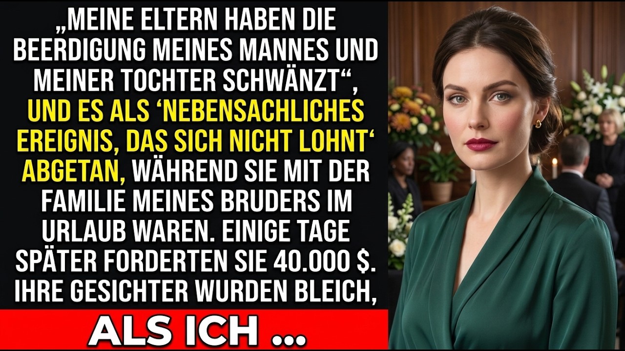 Vor drei Wochen stand ich vor zwei Särgen – meinem Mann und meiner achtjährigen Tochter. Meine Eltern saßen derweil am Strand in Mexiko und posteten Fotos vom Infinity Pool. Als ich sie anrief, um...