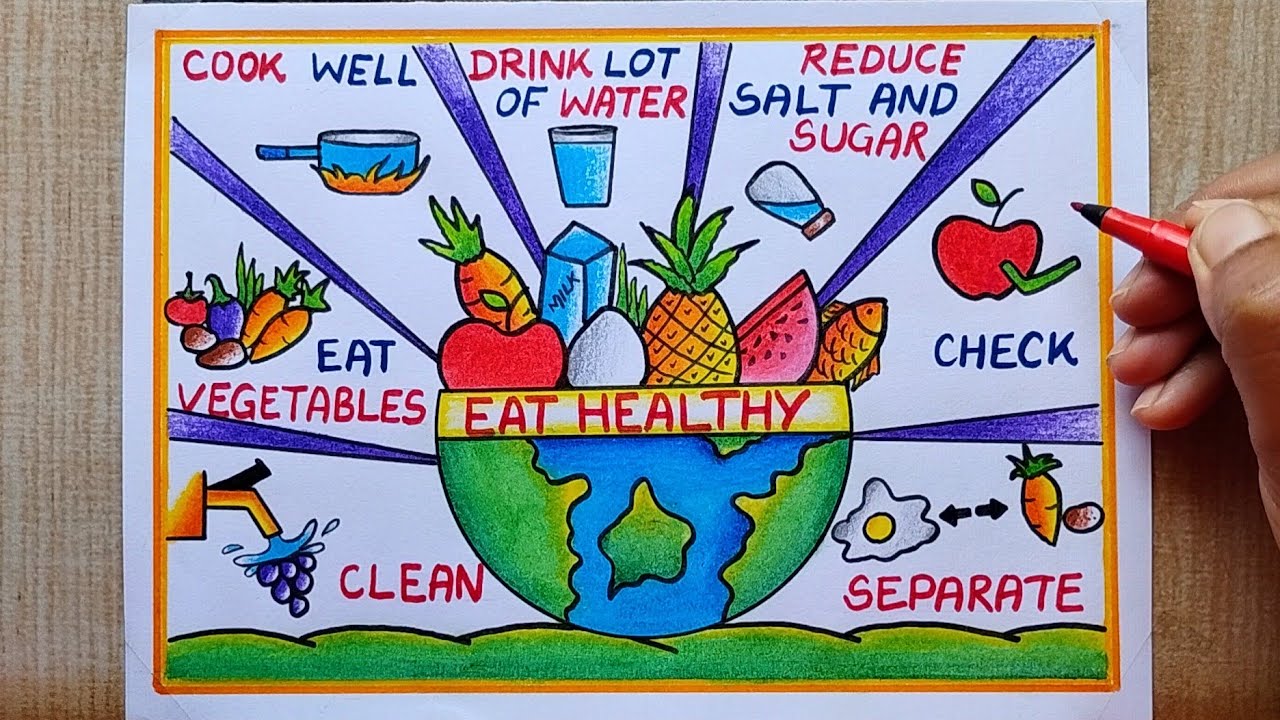 healthy food fruit poster Stock Vector Image & Art - Alamy