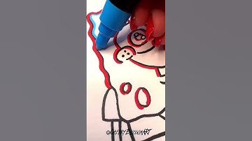 Drawing SpongeBob Glitch Effect with Posca Markers! #shorts #shorts #art #satisfying #myart
