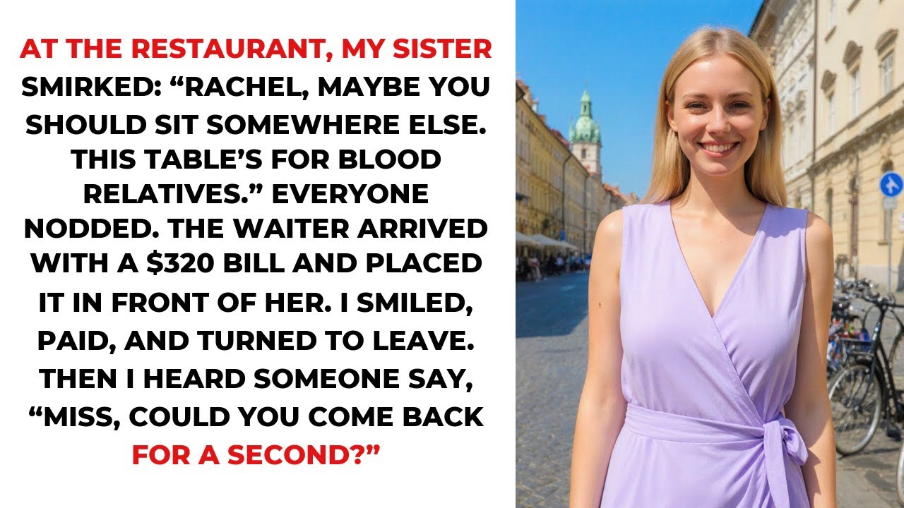 At The Restaurant, My Sister Smirked: “Rachel, Maybe You Should Sit Somewhere Else. This Tabl...