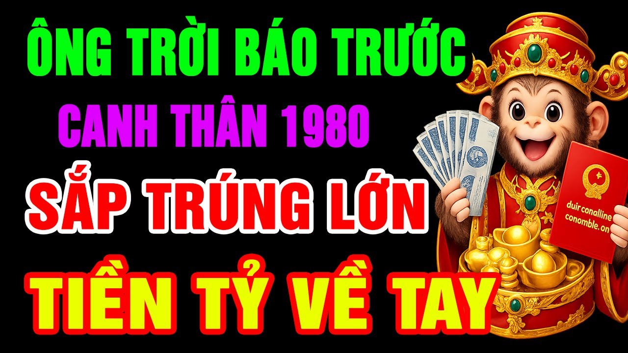 Ông Trời Báo Trước, Canh Thân 1980 SẮP Trúng Lớn GIÀU TO, Tiền Bạc Ùn Ùn Kéo Đến Nếu Có Dấu Hiệu Này