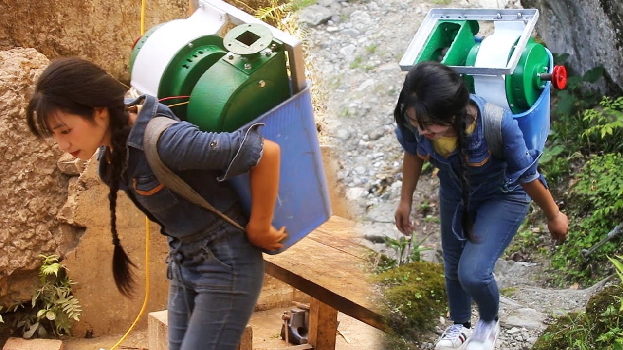 善良女孩帮高山上的村民修复发电机