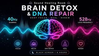 40Hz × 528Hz | Brain Detox & DNA Repair: Monaural Beats for Deep Sleep & Regeneration (Black Screen)