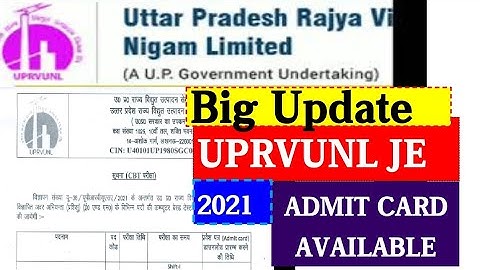 UPRVUNL JE ADMIT CARD AVAILABLE | UPRVUNL JE 2021|UPRVUNL LEATEST UPDATE | #UPRVUNL