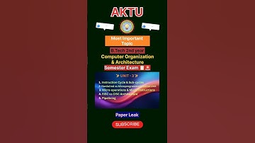 AKTU COA UNIT–3 🔥 Control Unit | Most Repeated Questions | The Next Engineer #engineering