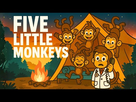 5 Little Monkeys JUMPING on the….!?! 🏕️🙊| Educational Videos for Kids I LiL Toons (Nursery Rhymes) 