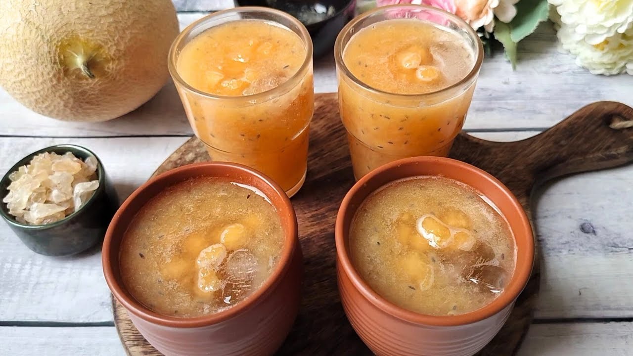 Muskmelon Summer Drink | Quick & Easy Muskmelon Sharbat | Refreshing Muskmelon Juice