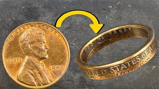 Make a ring from a genuine US Copper Penny - Coin Ring making