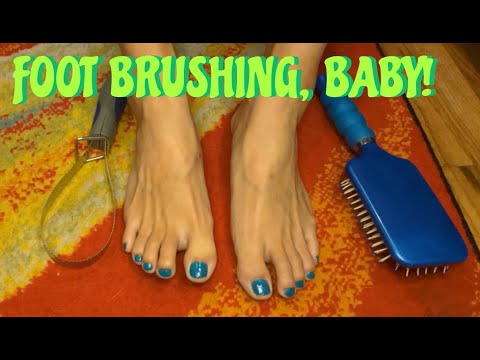 Feet ASMR with BRUSH - scratchy, rubbery sounds