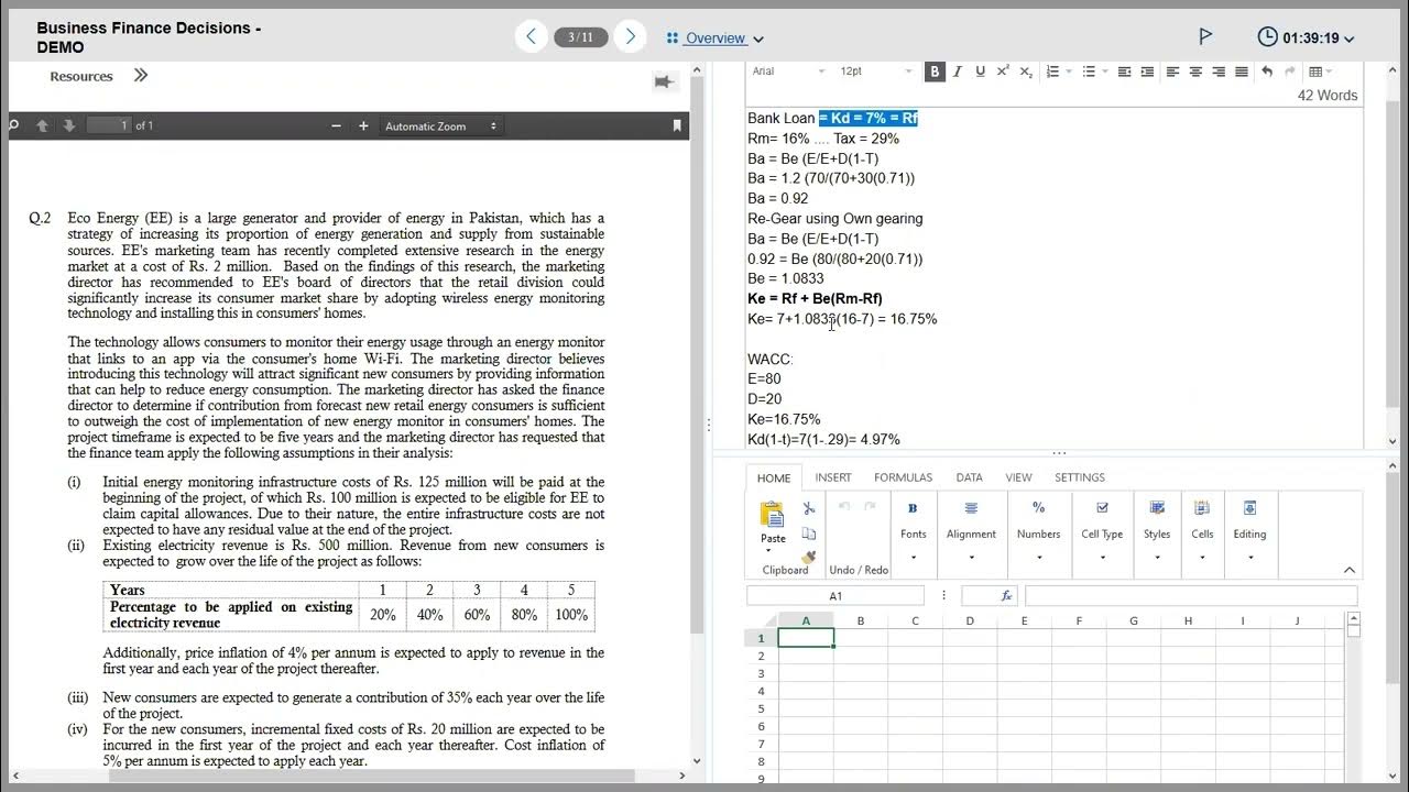 BFD Winter 2022 Q5 WACC, Terminal Value & Sensitivity Analysis by Sir