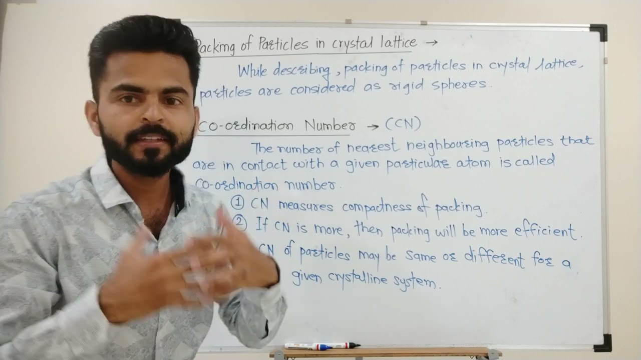 Solid State 11 |Packing of Particles in Crystal Systems|Coordination number|Packing in one dimension