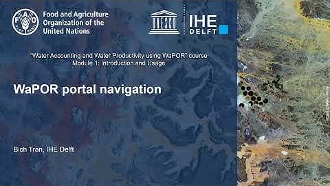 [WAPOROCW] M1-2.1 WaPOR portal navigation