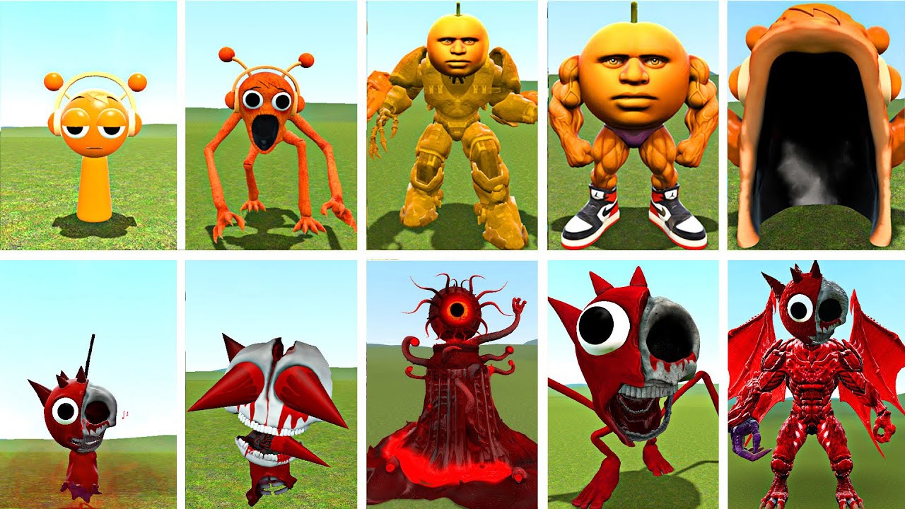 NEW SPRUNKI EVOLUTION! Raddy Horror VS Oren Hero | Scary Transformation Battle in Gmod