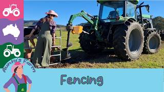 Building a Barbed Wire Fence on the Farm! Post Slammer, Borer & Tractors