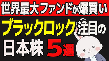 世界最大の投資家ブラックロックが注目する日本株5選はこれだ!