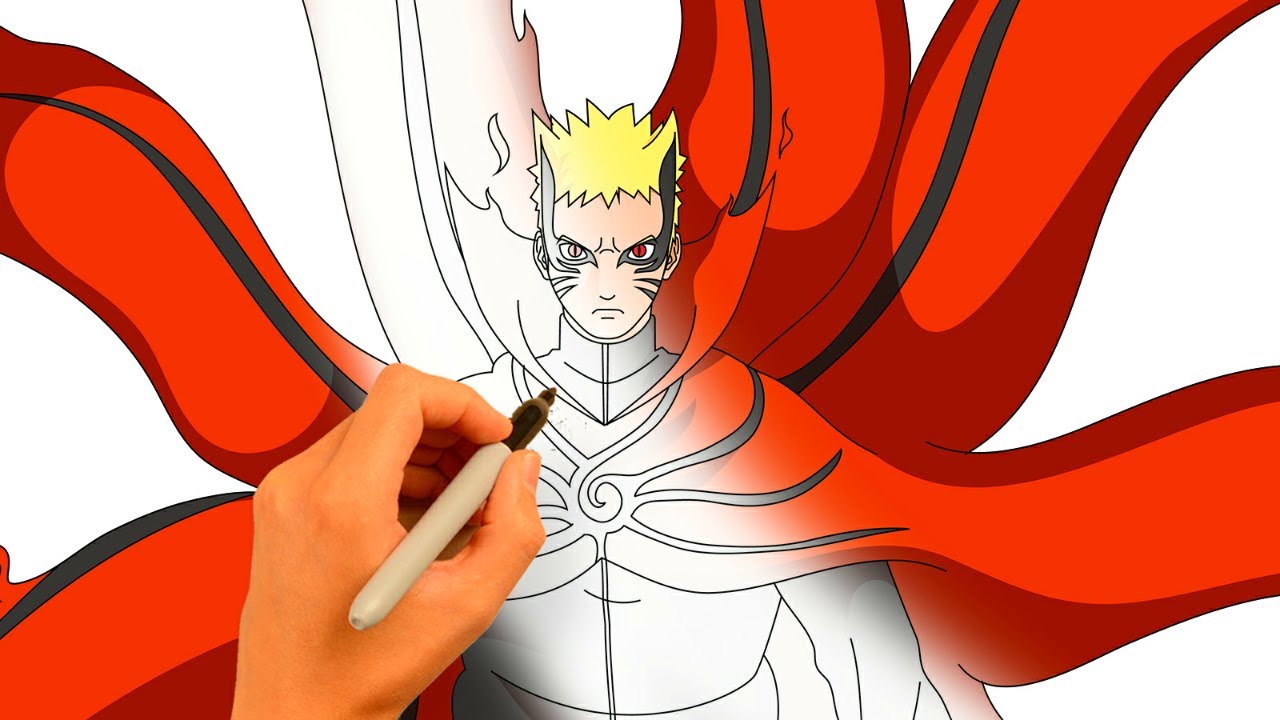 Como colorir - Naruto Baryon mode com ecolapis Faber.(tutorial